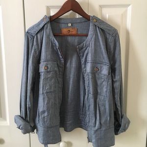 7 for All Mankind Chambray jacket copper hardware
